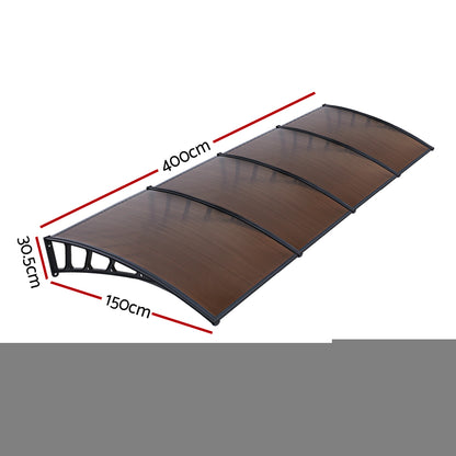 Instahut Window Door Awning Door Canopy Outdoor Patio Cover Shade 1.5mx4m DIY BR-Home &amp; Garden &gt; Shading-PEROZ Accessories