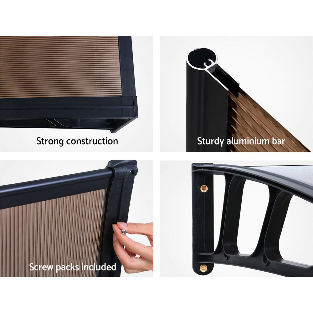 Instahut Window Door Awning Door Canopy Outdoor Patio Cover Shade 1.5mx4m DIY BR-Home &amp; Garden &gt; Shading-PEROZ Accessories