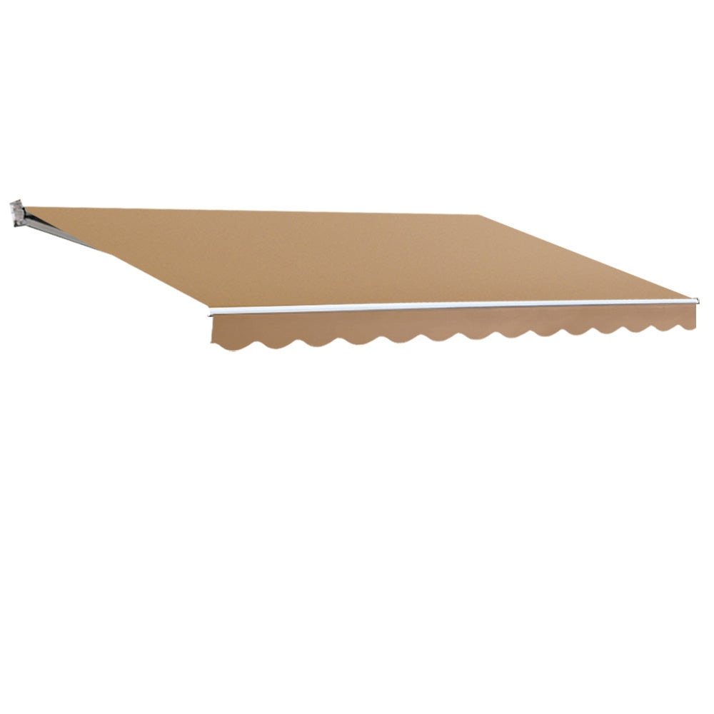 Instahut Retractable Folding Arm Awning Outdoor Awning Canopy 4Mx3M Beige-Home &amp; Garden &gt; Shading-PEROZ Accessories