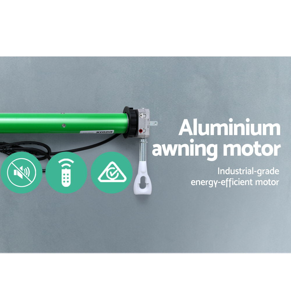 Instahut Retractable Folding Arm Awning Motorised Sunshade 3X2.5M PearlGrey-Home &amp; Garden &gt; Shading-PEROZ Accessories
