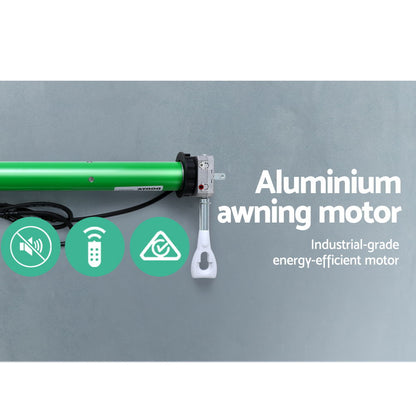Instahut Retractable Folding Arm Awning Motorised Sunshade 3X2.5M PearlGrey-Home &amp; Garden &gt; Shading-PEROZ Accessories