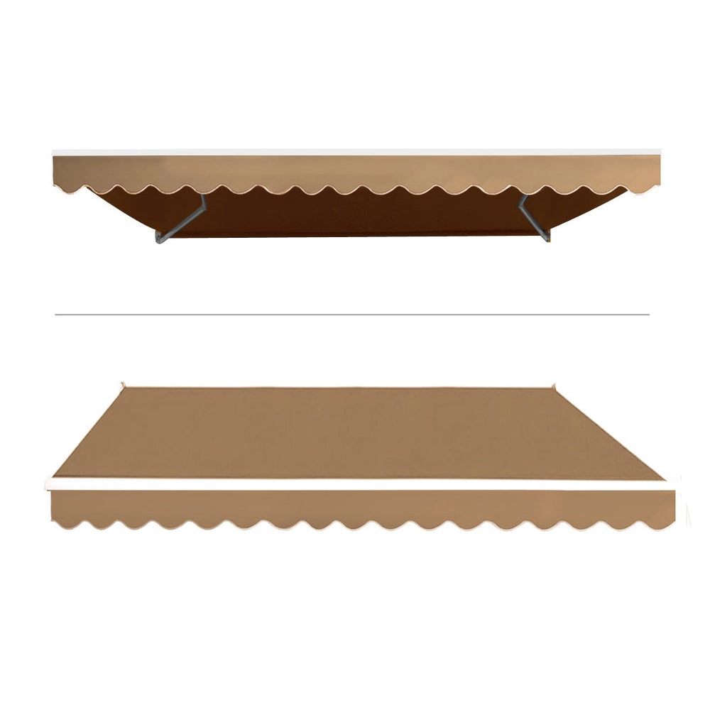 Instahut Retractable Folding Arm Awning Motorised Sunshade 4Mx2.5M Beige-Home &amp; Garden &gt; Shading-PEROZ Accessories