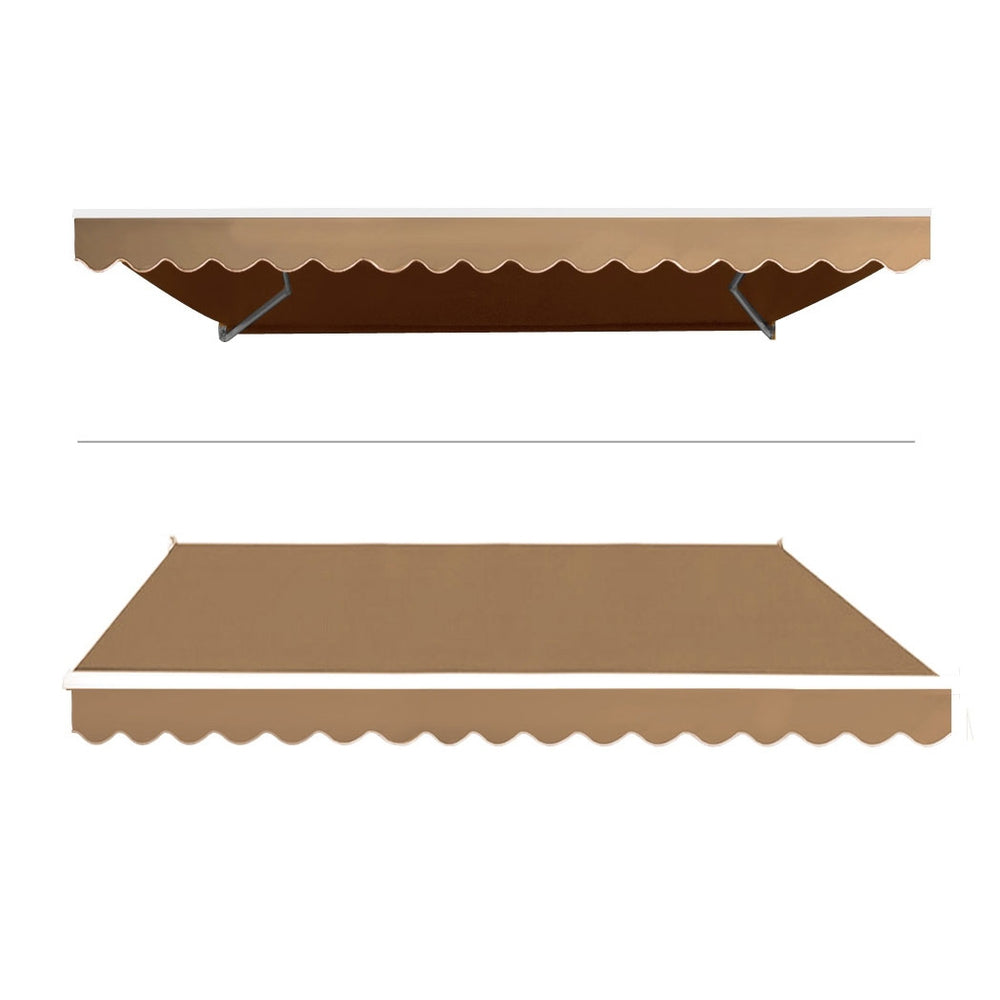 Instahut Retractable Folding Arm Awning Motorised Outdoor Sunshade 4X3M Beige-Home &amp; Garden &gt; Shading-PEROZ Accessories