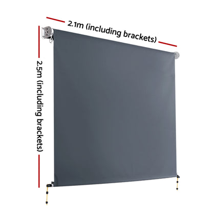 Instahut Outdoor Roller Blinds Roll Down Shade Retractable Window 2.1X2.5M-Home &amp; Garden &gt; Shading-PEROZ Accessories