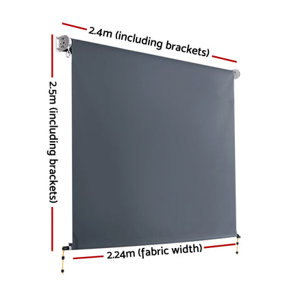 Instahut Outdoor Blind Privacy Screen Roll Down Awning Canopy Window 2.4X2.5M-Home &amp; Garden &gt; Shading-PEROZ Accessories