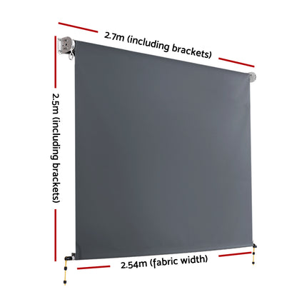 Instahut Outdoor Blind Window Roll Down Awning Canopy Privacy Screen 2.7X2.5M-Home &amp; Garden &gt; Shading-PEROZ Accessories