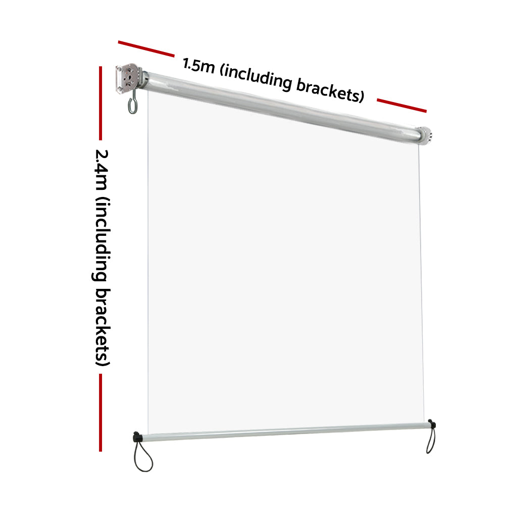 Instahut Outdoor Blind Roll Down Awning Canopy Shade Retractable Window 1.5X2.4M-Home &amp; Garden &gt; Shading-PEROZ Accessories