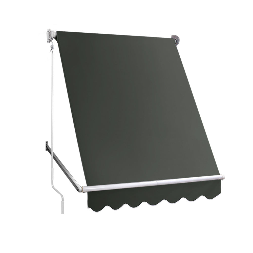 Instahut Window Fixed Pivot Arm Awning Outdoor Blinds Retractable Canopy1.5X2.1M-Home &amp; Garden &gt; Shading-PEROZ Accessories