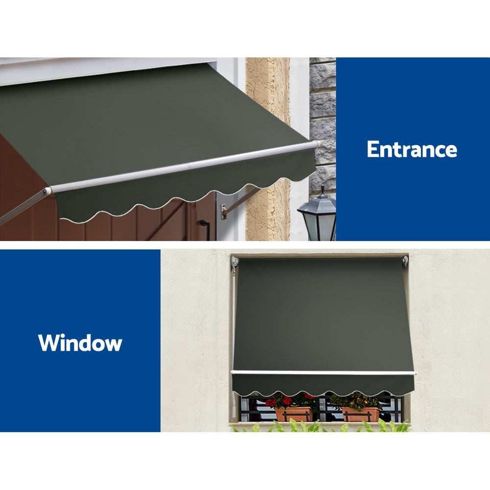 Instahut Window Fixed Pivot Arm Awning Outdoor Blinds Retractable Canopy1.5X2.1M-Home &amp; Garden &gt; Shading-PEROZ Accessories
