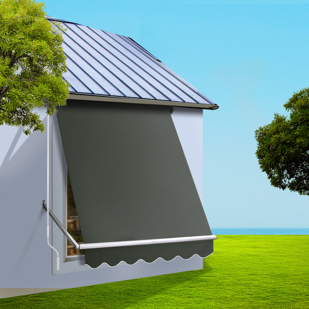 Instahut Window Fixed Pivot Arm Awning Outdoor Blinds Retractable Canopy1.5X2.1M-Home &amp; Garden &gt; Shading-PEROZ Accessories