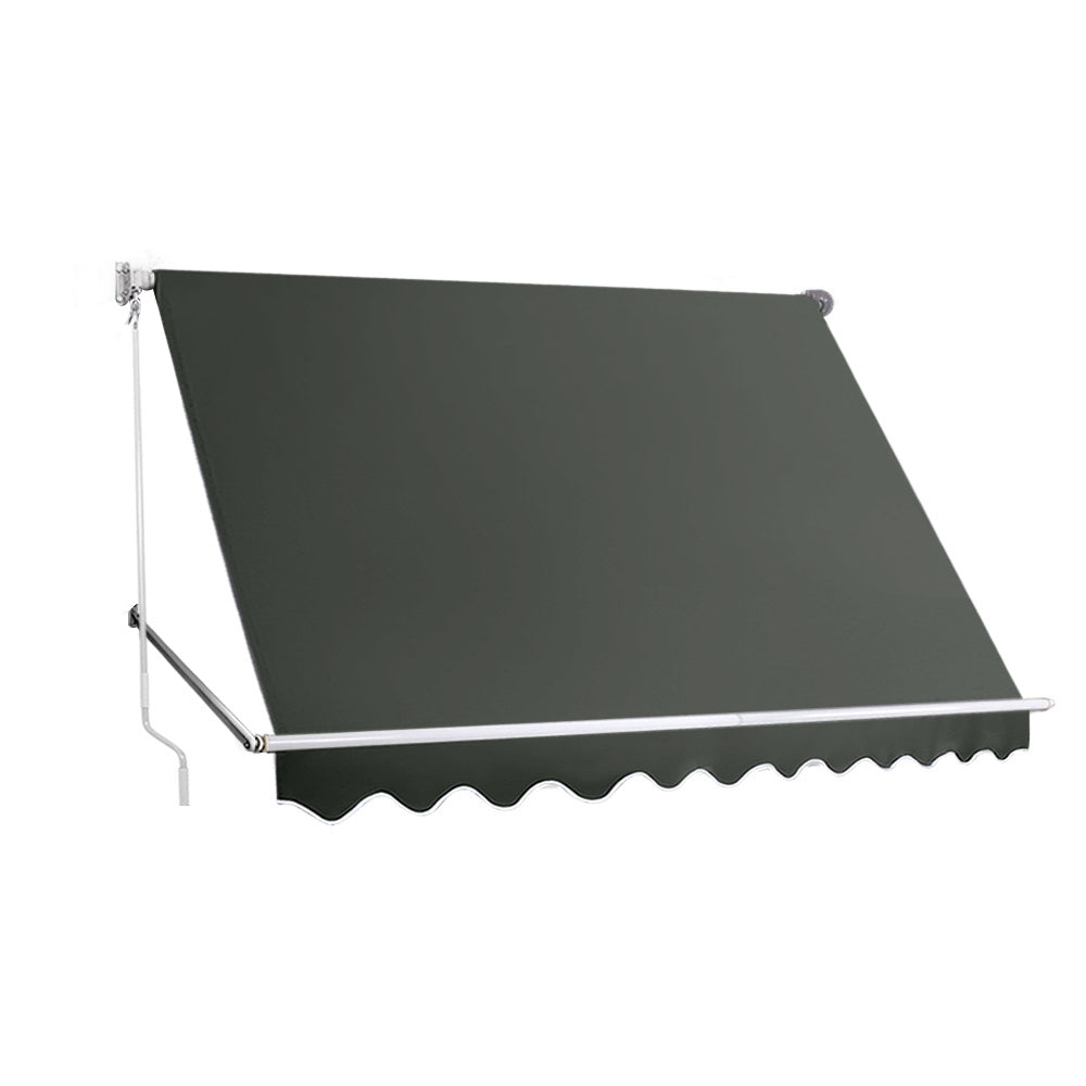 Instahut Window Fixed Pivot Arm Awning Patio Outdoor Blinds Retractable 2.8X2.1M-Home &amp; Garden &gt; Shading-PEROZ Accessories