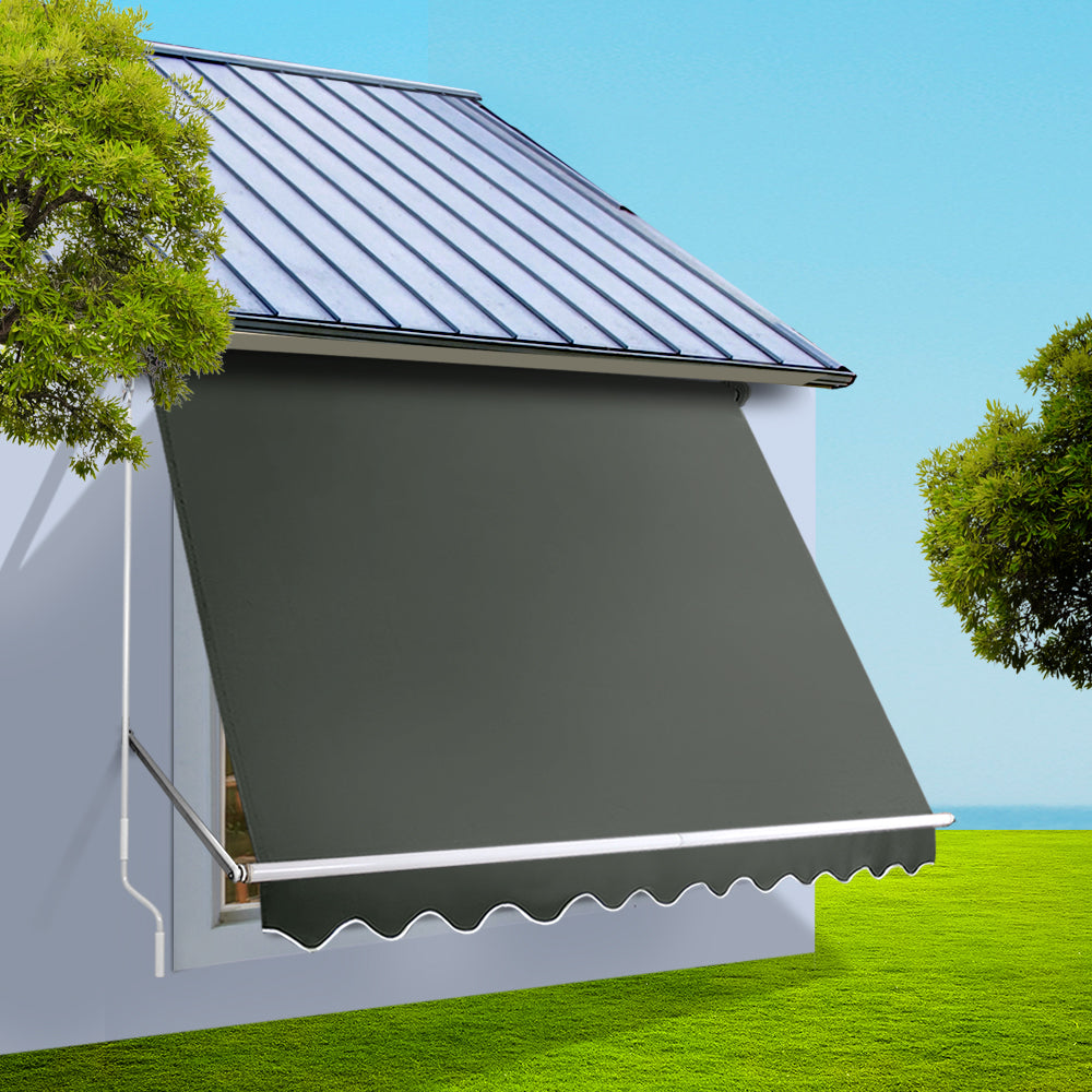 Instahut Window Fixed Pivot Arm Awning Patio Outdoor Blinds Retractable 2.8X2.1M-Home &amp; Garden &gt; Shading-PEROZ Accessories