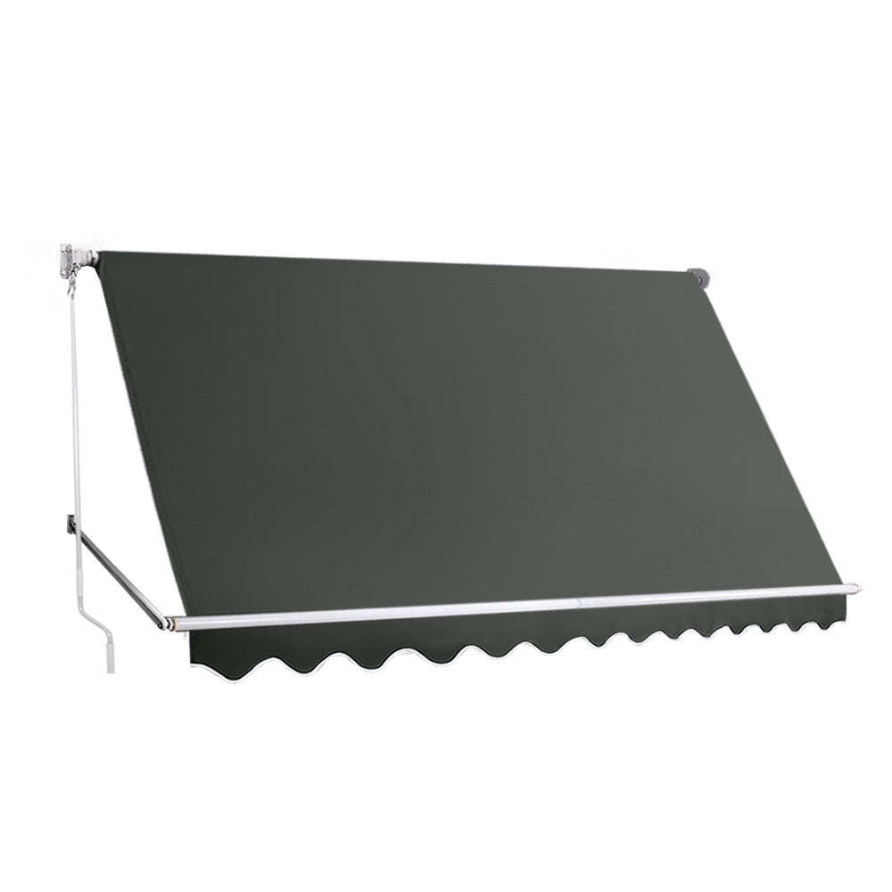 Instahut Window Fixed Pivot Arm Awning Outdoor Blinds Retractable Canopy3.1X2.1M-Home &amp; Garden &gt; Shading-PEROZ Accessories