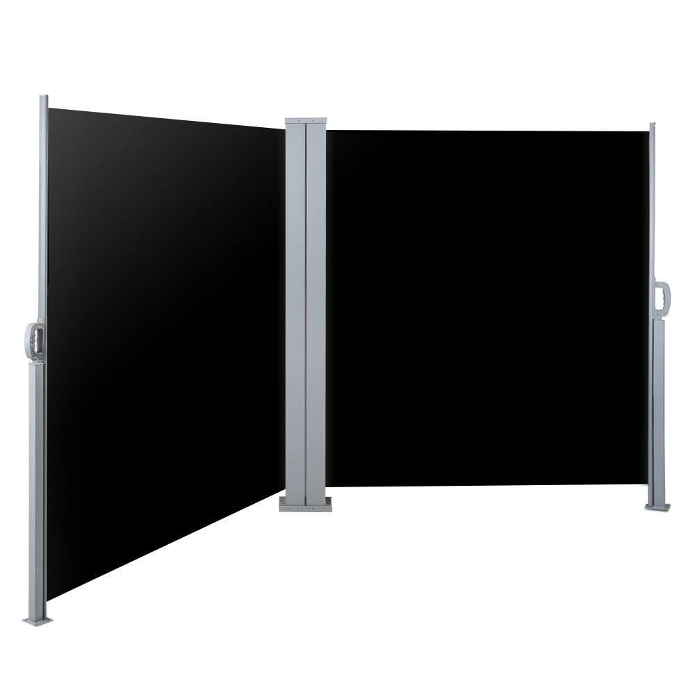 Instahut Side Awning Outdoor Blinds Sun Shade Retractable Screen 2X6M BK-Home &amp; Garden &gt; Shading-PEROZ Accessories