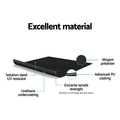 Instahut Side Awning Outdoor Blinds Retractable Privacy Screen 2X3M Black 2pcs-Home &amp; Garden &gt; Shading-PEROZ Accessories