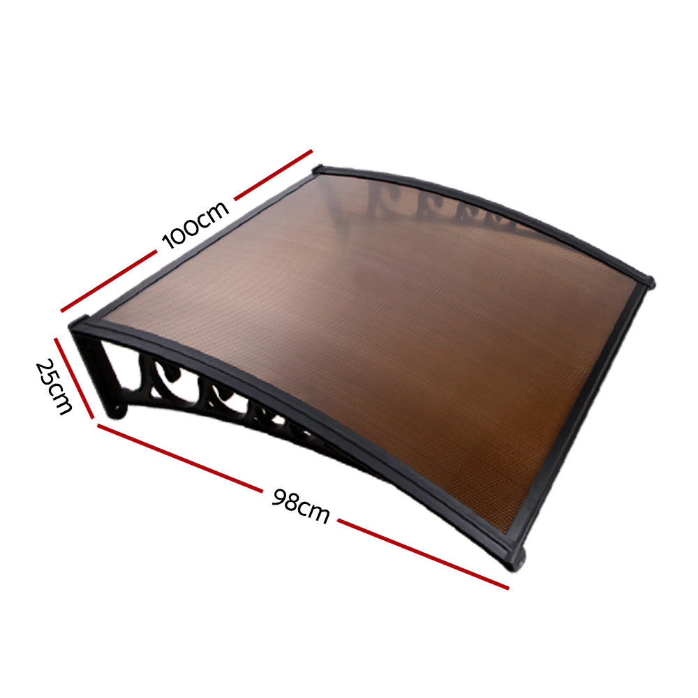 Instahut DIY Window Door Awning Brown 1 x 1M-Home &amp; Garden &gt; DIY-PEROZ Accessories