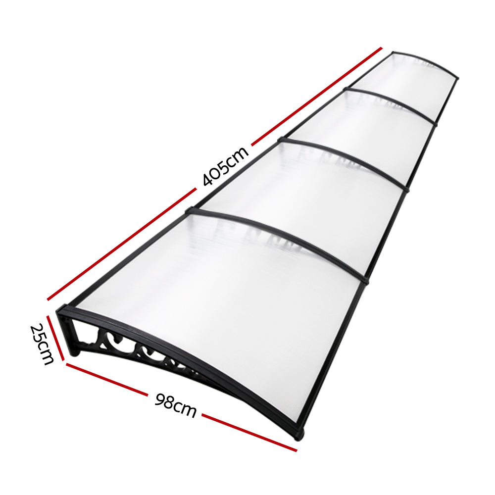 Instahut Window Door Awning Door Canopy Patio UV Sun Shield Transparent 1mx4m DIY-Home &amp; Garden &gt; Shading-PEROZ Accessories