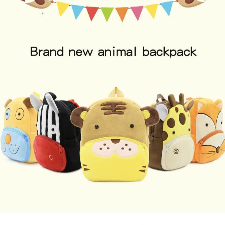 Anykidz 3D Brown Tiger Kids School Backpack Cute Cartoon Animal Style Children Toddler Plush Bag Perfect Accessories For Boys and Girls-Backpacks-PEROZ Accessories