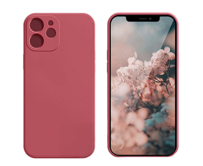 Anymob iPhone Red Fashion Square Silicone Phone Case For IOS Full Lens Protection Cover iPhone Compatible-Mobile Phone Cases-PEROZ Accessories