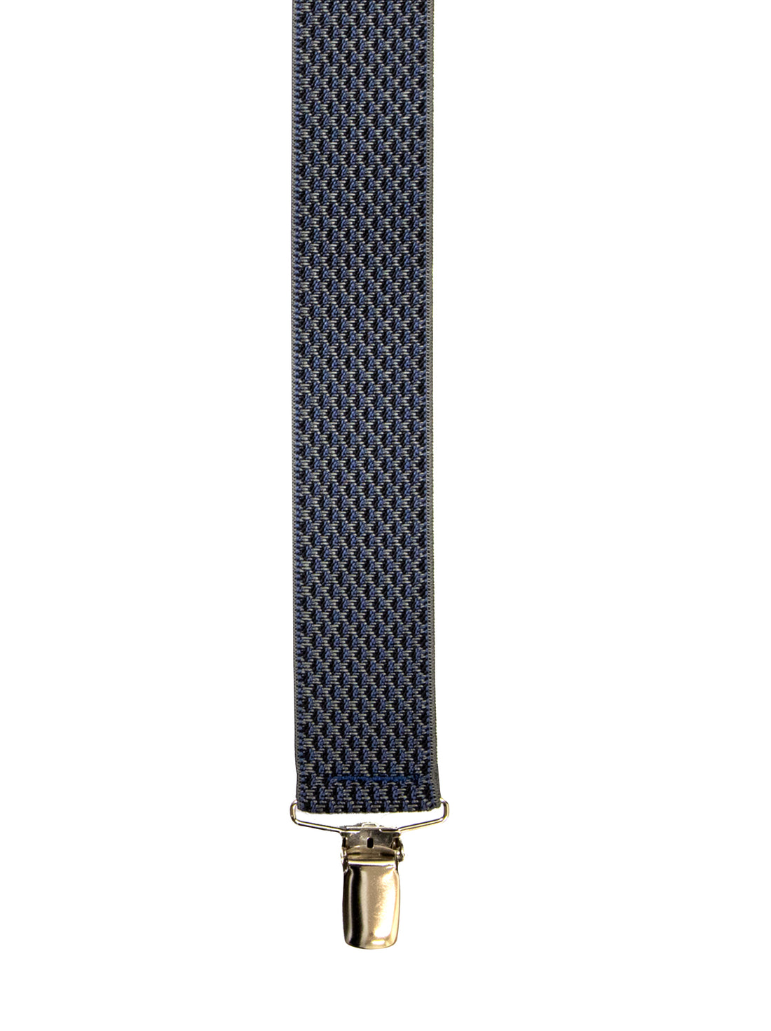 BRACES. Y-Back with Nickel Clips. Jacquard Print. Navy. 35mm width.-Braces-PEROZ Accessories