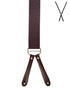 BRACES. X-Back with Leather Ends. Jacquard Print. Burgundy. 35mm width.-Braces-PEROZ Accessories