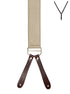 BRACES. Y-Back with Leather Ends. Diagonal Stripe Print. Beige. 35mm width.-Braces-PEROZ Accessories
