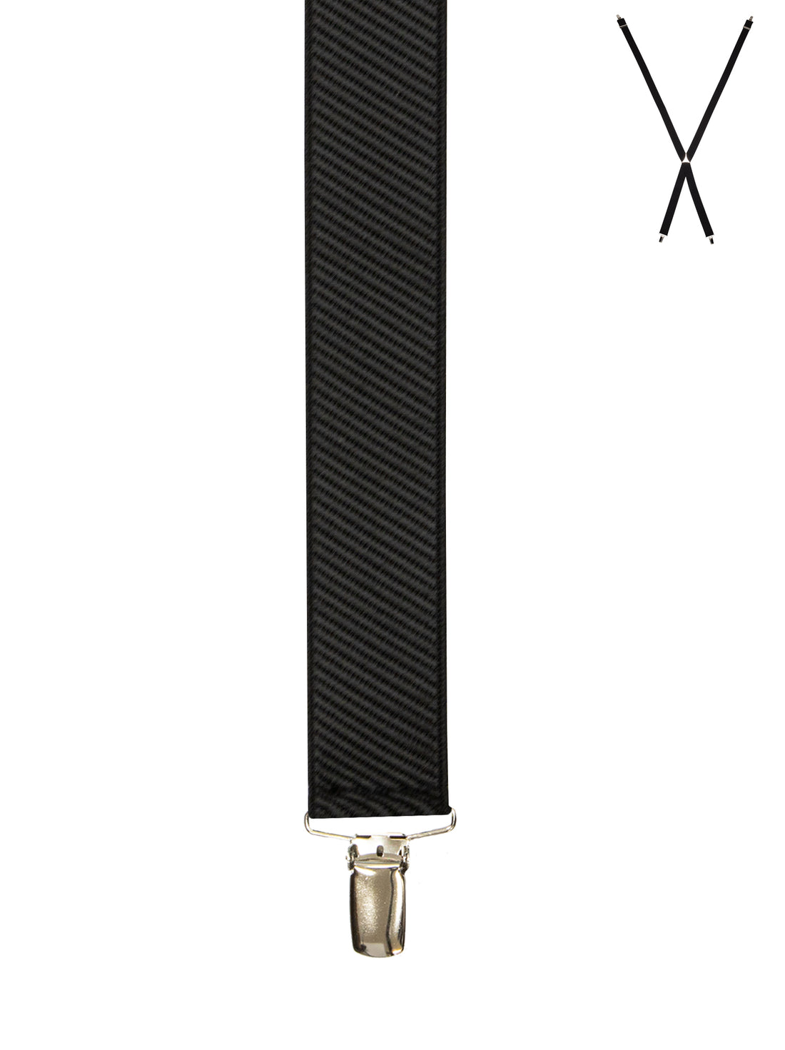 BRACES. X-Back with Nickel Clips. Diagonal Stripes Print. Black. 35mm width.-Braces-PEROZ Accessories