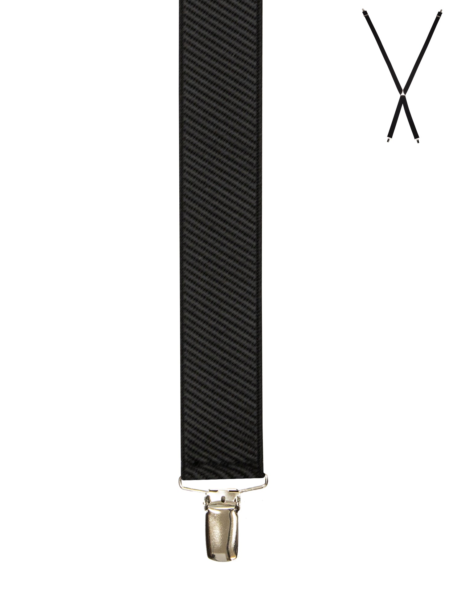 BRACES. X-Back with Nickel Clips. Diagonal Stripes Print. Black. 35mm width.-Braces-PEROZ Accessories