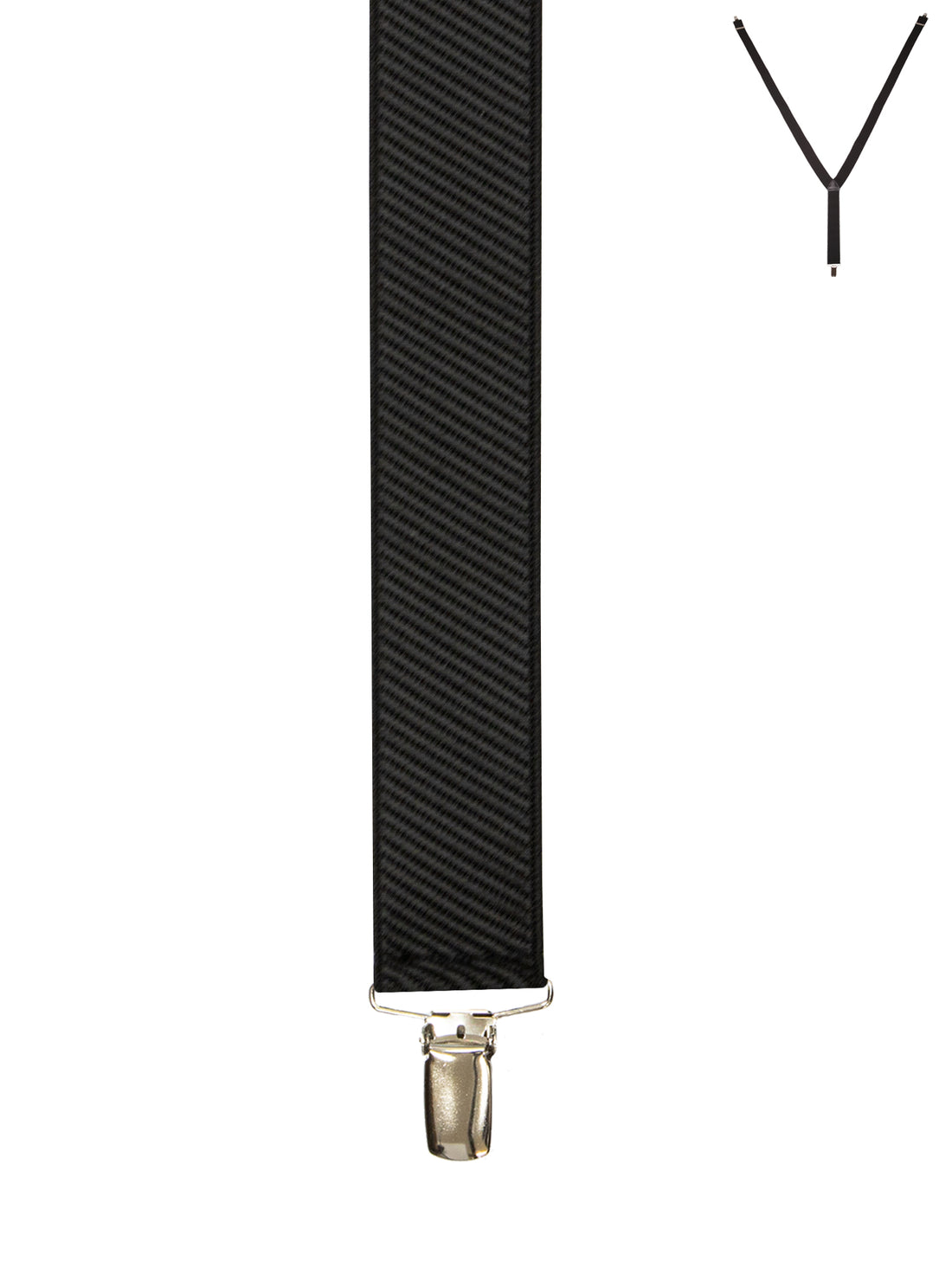 BRACES. Y-Back with Nickel Clips. Diagonal Stripes Print. Black. 35mm width.-Braces-PEROZ Accessories