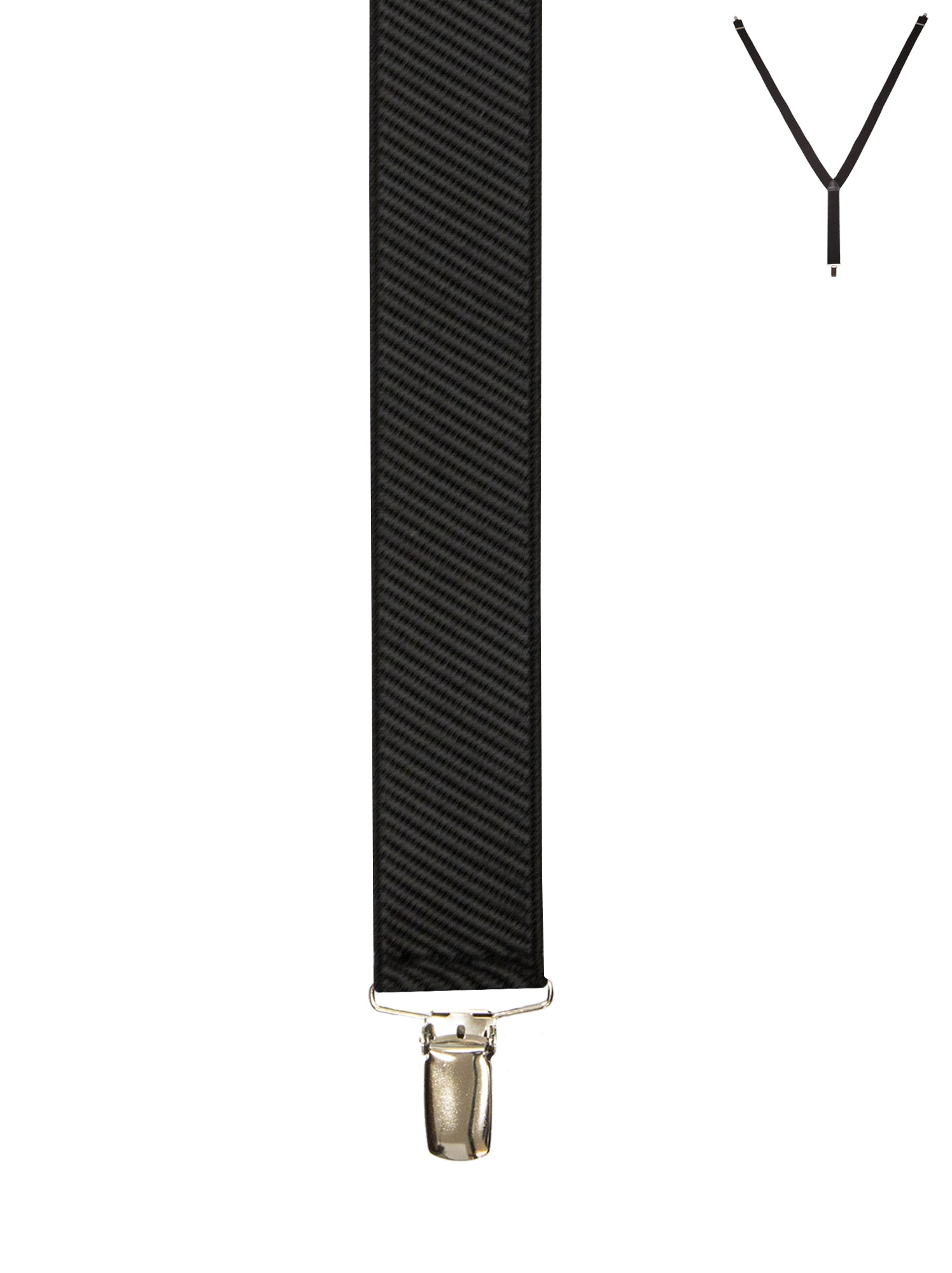 BRACES. Y-Back with Nickel Clips. Diagonal Stripes Print. Black. 35mm width.-Braces-PEROZ Accessories