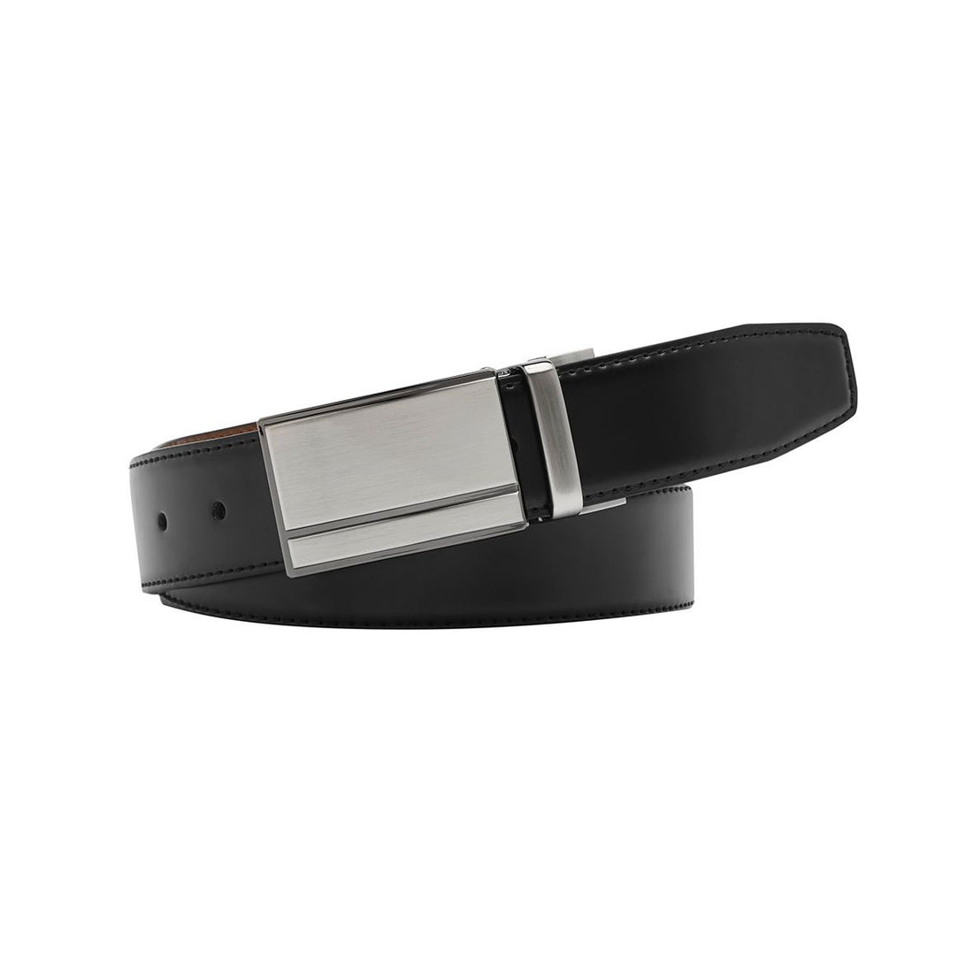 CEDAR Black/Brown. Reversible Leather Belt. 35mm width.-Reversible Belts-PEROZ Accessories