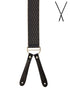 BRACES. X-Back with Leather Ends. Diamond Print. Navy/Gold. 35mm width.-Braces-PEROZ Accessories