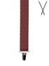 BRACES. X-Back with Nickel Clips. Diamond Print. Red. 35mm width.-Braces-PEROZ Accessories