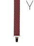 BRACES. Y-Back with Nickel Clips. Diamond Print. Red. 35mm width.-Braces-PEROZ Accessories