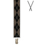 BRACES. X-Back with Nickel Clips. Argyle Print. Beige. 35mm width.-Braces-PEROZ Accessories