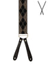 BRACES. X-Back with Leather Ends. Argyle Print. Beige. 35mm width.-Braces-PEROZ Accessories