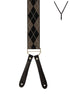 BRACES. Y-Back with Leather Ends. Argyle Print. Beige. 35mm width.-Braces-PEROZ Accessories
