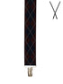 BRACES. X-Back with Nickel Clips. Argyle Print. Burgundy. 35mm width.-Braces-PEROZ Accessories
