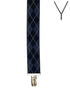 BRACES. Y-Back with Nickel Clips. Argyle Print. Navy. 35mm width.-Braces-PEROZ Accessories