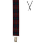 BRACES. X-Back with Nickel Clips. Plaid Print. Red. 35mm width.-Braces-PEROZ Accessories