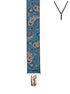 BRACES. Y-Back with Nickel Clips. Paisley Print. Blue. 35mm width.-Braces-PEROZ Accessories