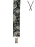 BRACES. X-Back with Nickel Clips. Paisley Print. Black. 35mm width.-Braces-PEROZ Accessories