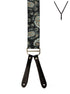 BRACES. Y-Back with Leather Ends. Paisley Print. Black. 35mm width.-Braces-PEROZ Accessories