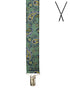 BRACES. X-Back with Nickel Clips. Paisley Print. Green. 35mm width.-Braces-PEROZ Accessories
