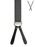 BRACES. X-Back with Leather Ends. Chevron Print. Black. 35mm width.-Braces-PEROZ Accessories