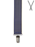 BRACES. X-Back with Nickel Clips. Chevron Print. Navy/Gold. 35mm width.-Braces-PEROZ Accessories