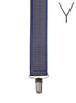 BRACES. Y-Back with Nickel Clips. Chevron Print. Navy/Gold. 35mm width.-Braces-PEROZ Accessories