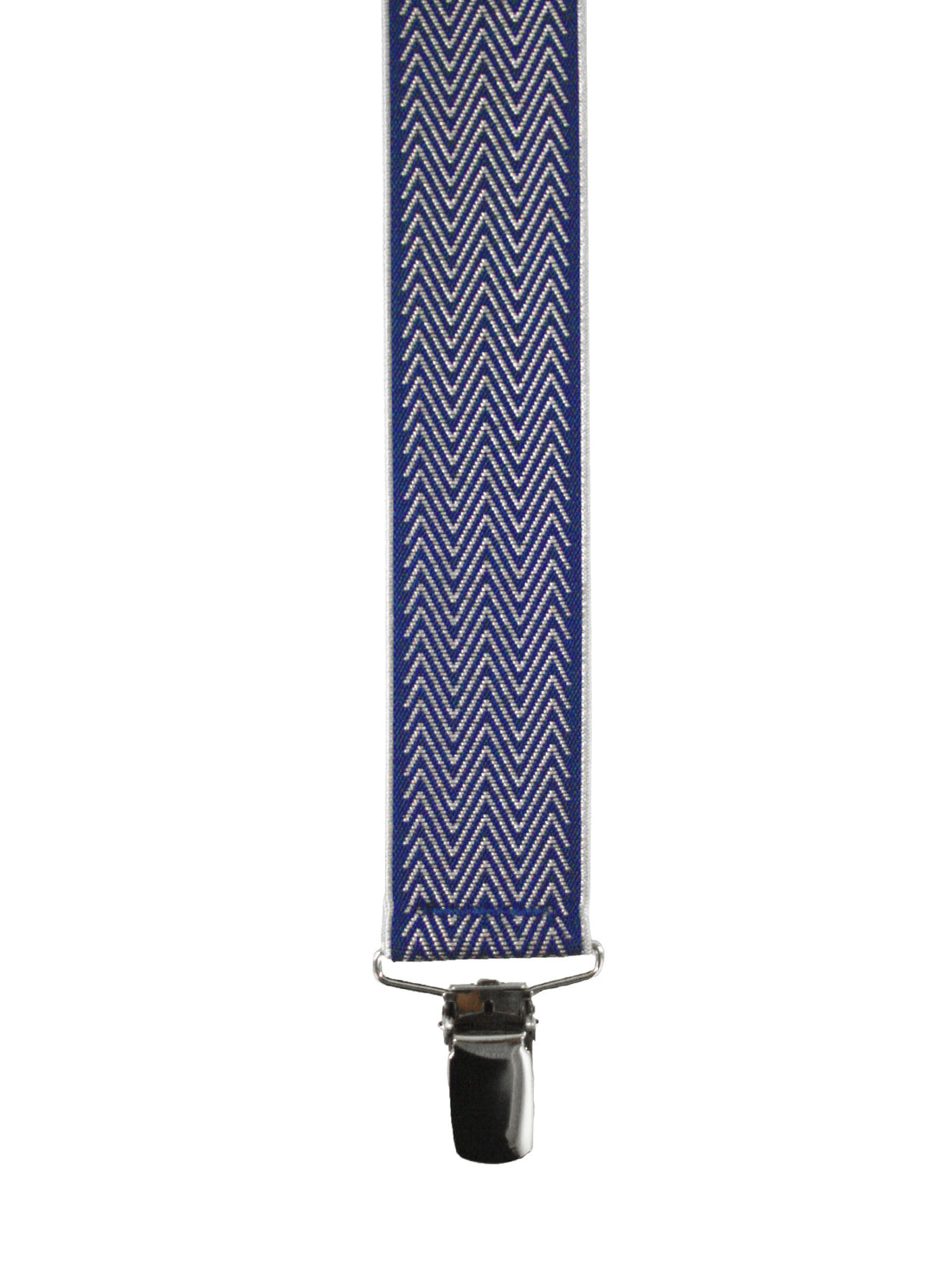 BRACES. Y-Back with Nickel Clips. Chevron Print. Navy. 35mm width.-Braces-PEROZ Accessories