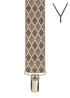 BRACES. Y-Back with Nickel Clips. Harlequin Print. Beige. 35mm width.-Braces-PEROZ Accessories