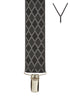 BRACES. Y-Back with Nickel Clips. Harlequin Print. Black. 35mm width.-Braces-PEROZ Accessories